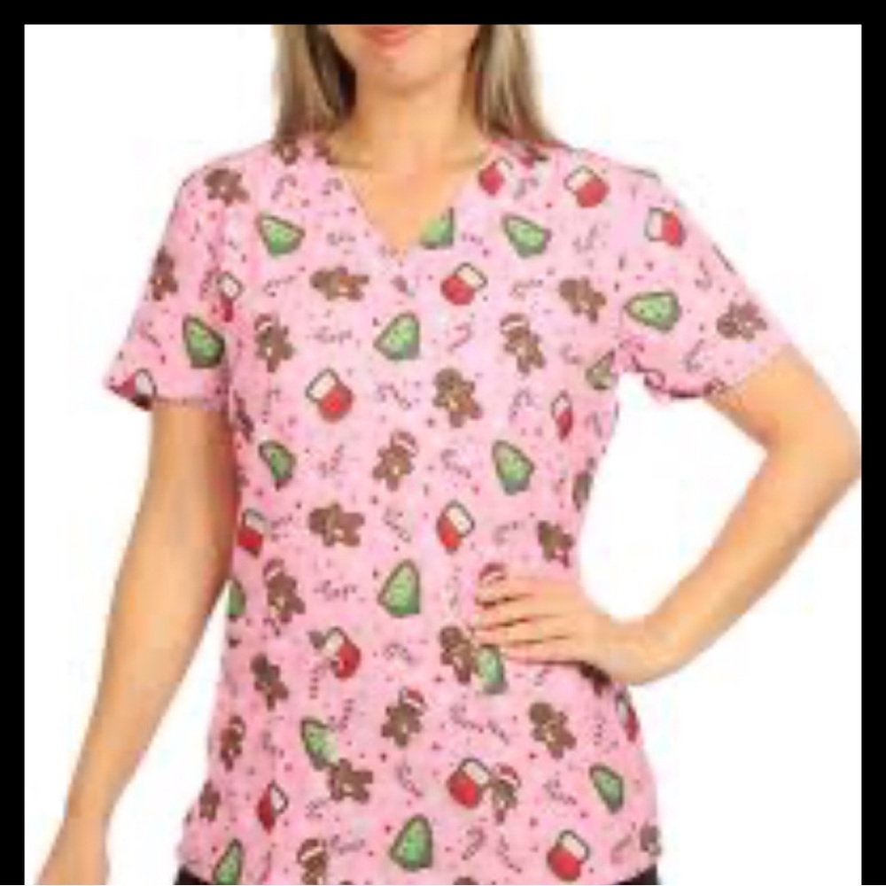 Women’s Holiday Festive Scrub Top